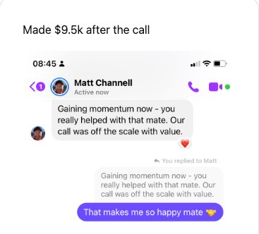 Client win: made $9.5k after the call